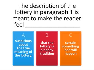 "The Lottery" Review Quiz