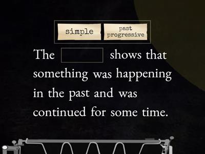 Past continuous description - choose the missing word