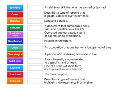 Resume Vocabulary 