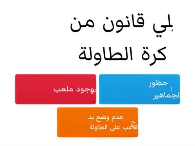 اسئلة قوانين كرة الطاولة 