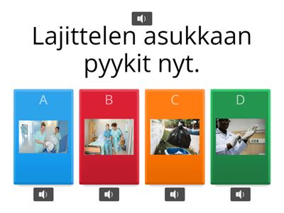 Hoitotyön verbejä lauseissa S2