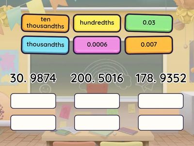 Identify the place value and value of the underlined decimal below.