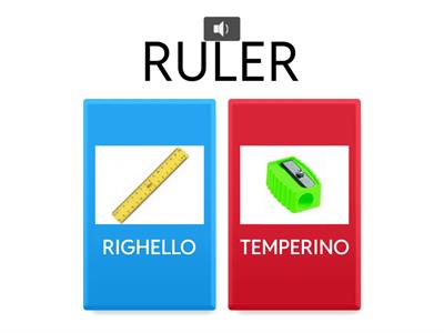 OGGETTI DELLA SCUOLA - INGLESE