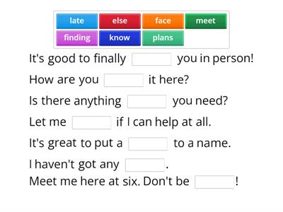 Meeting face-to-face