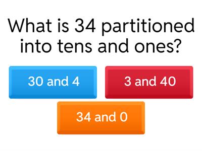 Partitioning Numbers Quiz