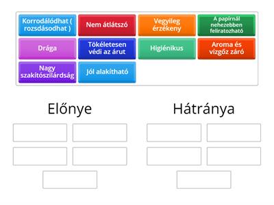 Kereskedelmi ismeret a fém alapú csomagolás előnye, hátránya