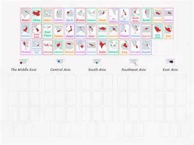 Asia Countries + Regions Sort