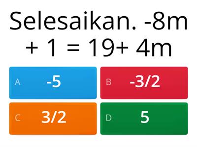 TINGKATAN 1 PERSAMAAN LINEAR