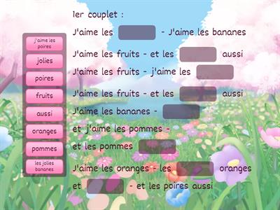 Paroles de "J'aimes les fruits" - Alain Le Lait