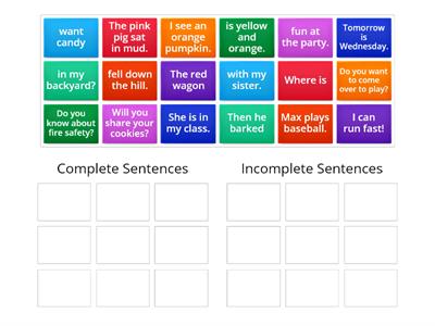 Complete Sentence Sort