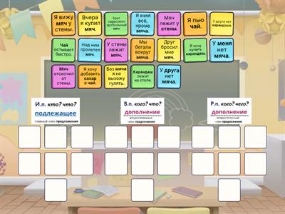 Именительный, Родительный, Винительный падежи Выделенное слово