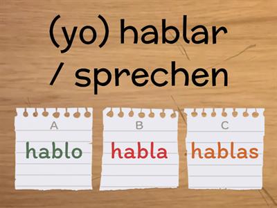 ¡Encuentra la forma correcta del verbo! (verbos regulares en -ar)