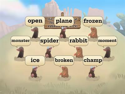 Tiger Syllable Rule (v/cv) Whack-a-Mole