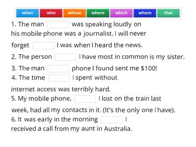 Defining and Non-Defining Relative (Adjective) Clauses