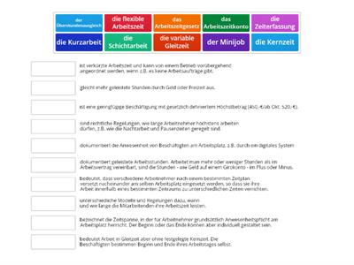 Wortschatz Arbeitszeit