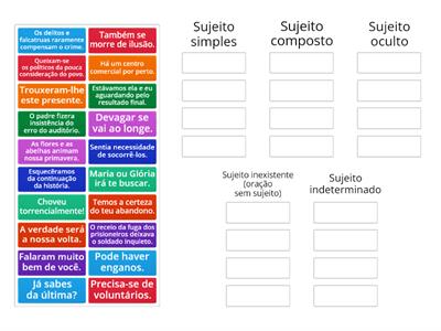 Exercícios - Tipos de sujeito