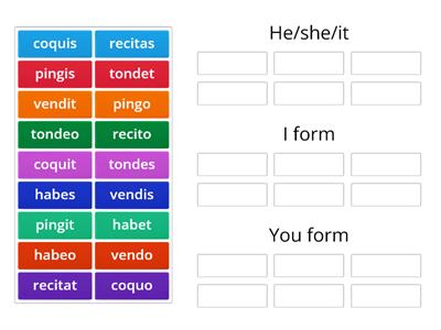 He/she/it OR I OR You form verb? CLC Stage 3 