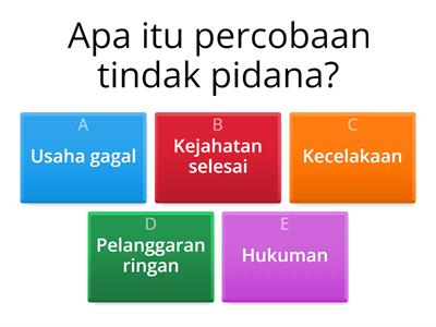 kuis terkait Percobaan Tindak Pidana