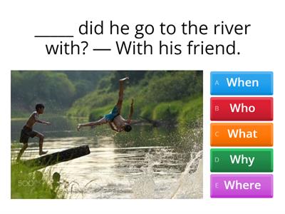 Question words When, Who, What, Why, Where