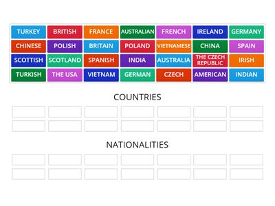 COUNTRIES AND NATIONALITIES