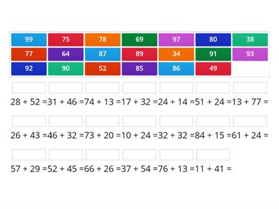 Addition 2 digit numbers