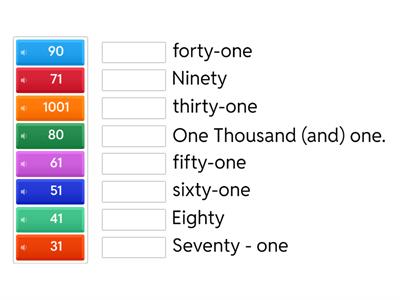 numbers 20 - 1000 Pre beginners