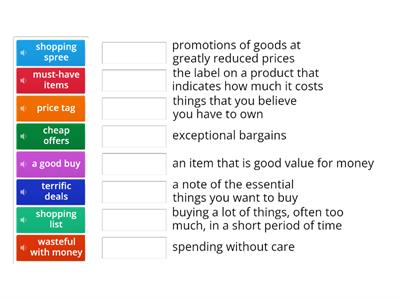 Match It Up: Types of Shoppers