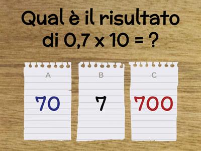 Molteplicazioni e divisioni con decimali per 10, 100, 1000