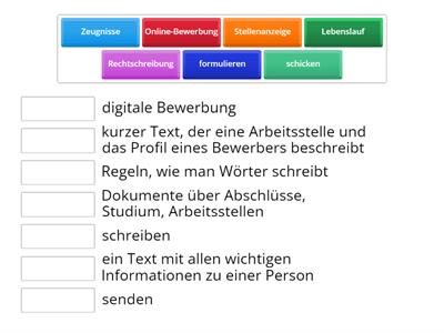 Bewerbung Wortschatz (A1-A2)