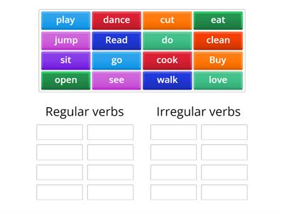 Regular and irregular verbs