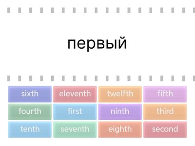ordinal numbers (порядковые числительные) 1-12