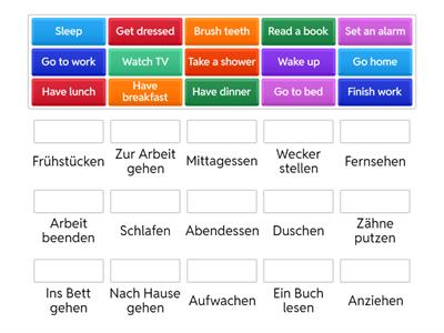 English-German Daily Routine Vocabulary