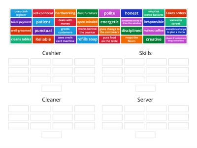 Employment -Sorting duties and skills