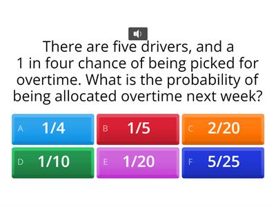 Probability Questions  GAME 6