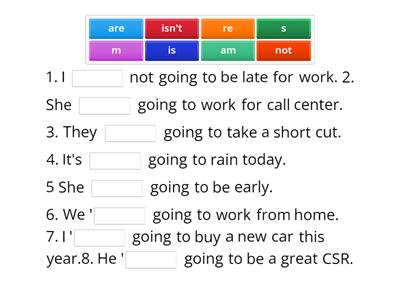 GOING TO Sentences 2 