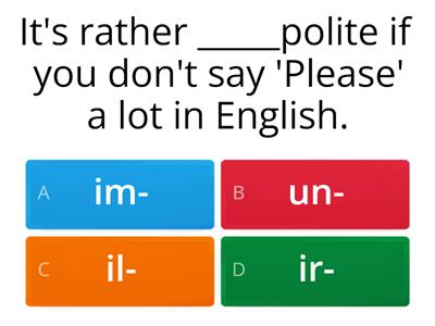 WF #10,11 negative prefixes