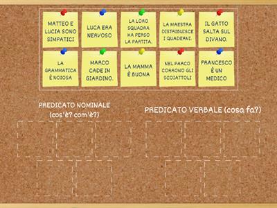 ANALISI LOGICA: PREDICATO NOMINALE PREDICATO VERBALE 