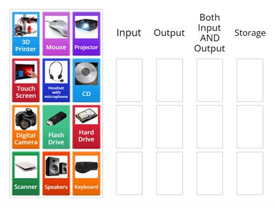 Input output storage devices - Teaching resources