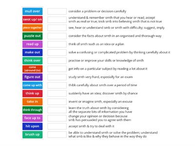 Thinking & Learning (phrasal verbs)