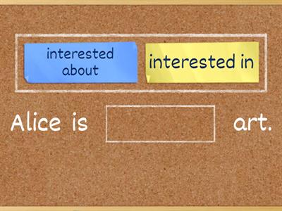 Adjectives prepositions A2