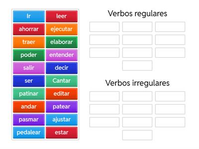 Verbos  regulares e irregulares