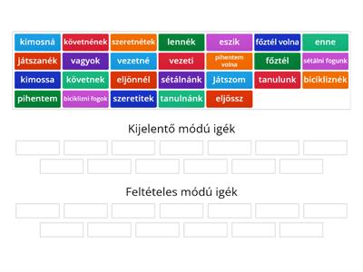 Kijelentő és feltételes módú igék