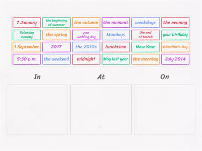 Prepositions of Time + Questions (NTE Pre 8.2)