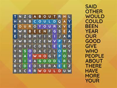 Sight Word Wordsearch