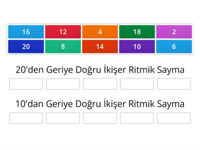  Geriye Doğru İkişer Ritmik Sayma