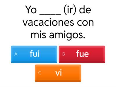 Preterito español ser/ir/ver/dar