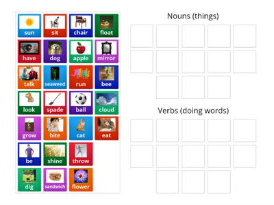 Nouns and Verbs (things and doing words)