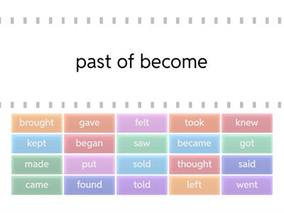 Irregular past verbs