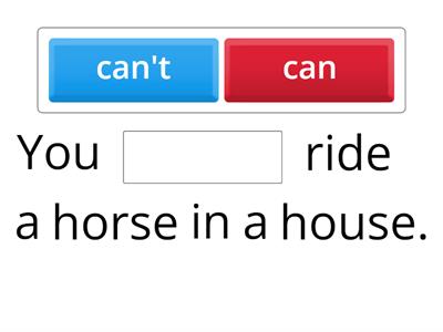 Can and cant in rooms