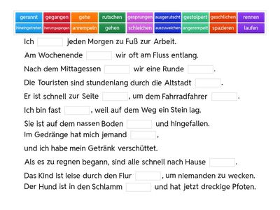 Beispielsätze Wortfeld GEHEN